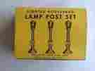 073 3 Marx Boulevard Lamp Post Lights Set O Scale Model Train Mailbox Police Box