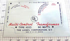 1033-25s Lionel Transformer Nameplate Sticker Label