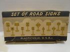 12-4 Plasticville Vintage Set Of Road Signs Mint In Shopworn Box