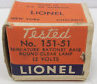151-51 Lionel Volt Clear Bulb In Separate Sale Box