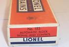 153-27 153 Lionel Post War Parts Block Signal Original Empty Box Only