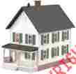 30-90119 Mth O Row House W Porch Off White Green Trim 658081090825