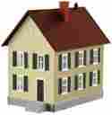 30-90337 Mth Row House 1 Tan W Green Shutters 658081282961