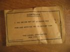 55-151 Lionel Envelope With Track Ties For Car