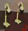 5819 58-19 Lionel Pre-war Or 58 All Die-cast Gooseneck Lamp Posts W Base Feet Ex