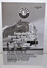 73-0178-250 Lionel Instruction Manual For