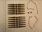 9823-7x Lionel Set Of Black Plastic Flat Car Stakes Chains Springs