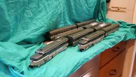 6-49602 American Flyer Northern Pacific Pa-1 S Gauge Diesel Passenger Train Set 9 Piece
