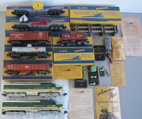 K5363w American Flyer S 1953 Chrome Rocket Freight Set-just Found Boxes Beautiful