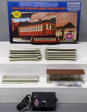 1009103 Atlas Chicago Surface Lines O Gauge Trolley Set Ln/box