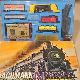 Bachmann 4251 1995 Rare N Scale Inch Docksider Baltimore Ohio 0-4-0 Switcher 4 Car Train Set