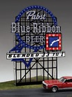 4081 Beer Sign Pabst Eng- Neon Animated Lighted Ho Billboard Blue Ribbon Miller