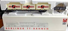 15511 Berliner Bahnen 15513 Tt Scale 12mm 1 120 Flat Car With 3 Sea-land Containers Used 15511 Berliner Bahnen 15513 Tt Scale 12mm 1 120 Flat Car With 3 Sea-land Containers Used