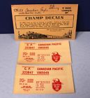 Cn-152 Champion Factory New Canadiian Pacific Boxcar Set Scale Champ Decals