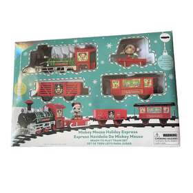 Disney 193849059237 100 Mickey Mouse Christmas Express Train Set 12pc Battery Powered 2023new