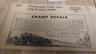E-9l Champ Decals Gauge Pennsylvania Steam Loco Long Distance Tender