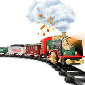 Timely-ss005 Fanl Train Set Toy Rc Locomotive With Smoke Lights Sounds Railway