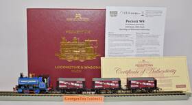 R3686 Hornby Oo Ltd Edition Huntley And Palmer Peckett W4 0-4-0 With 3 Wagons Dcc Rdy
