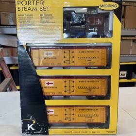 K-1503 K-line Smoking Porter Steam Train Set Pennsylvania Engine 3 Reefers Model