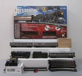 K1008 K-line Baltimore And Ohio Presidential O Gauge Steam Passenger Set Ln/box