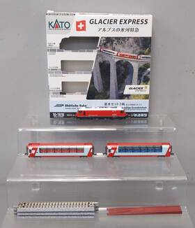 10-1816 Kato N Rh Tische Bahn Glacier Express Ge 4/4-iii Locomotive Set #644 Ln