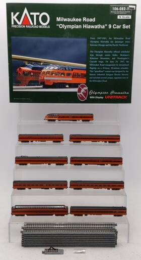 106-082-1 Kato N Gauge Milwaukee Olympian Hiawatha Passenger 9 Car Set Ln/box
