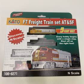 106-6271dcc Kato F7 Freight Train 5 Car Set Dcc Onboard Santa Fe N Scale
