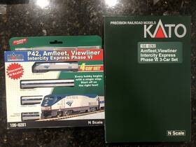 Kato 106-6281/6282 106-6281 106-6282 N Scale Amtrak P42/amfleet/viewliner Set