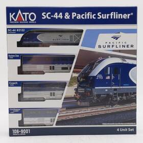 106-9001 Kato N Amtrak Sc-44 And Pacific Surfliner 4 Unit Base Set Ex/box