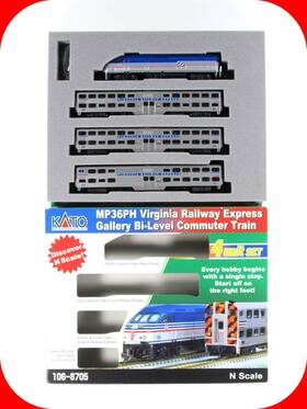 106-8705 Kato 8705 N Scale Virginia Railway Express Commuter Train -kato With Dcc Read
