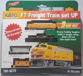 106-6272 Kato 949727522883 Railroad F7 Freight Train Model Set Up 5 Car Union Pacific N Scale