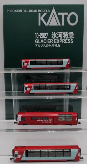 Kato 949727697321 10-2027 N Scale Rhb Glacier Express 4-car Add On Set Ln/box