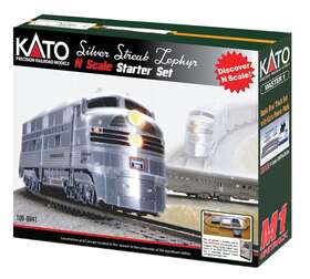 Kat1060041 Kato N Silver Streak Zephyr Starter Set - Chicago Burlington And Quincyd 106-0041