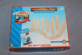 Learning Curve 796714995137 Wooden Railway Thomas The Train Clickity-clack Track 12 Straight Curved With Box