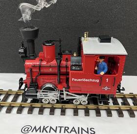 72940 Lgb Red Fire Dept Freight Train Starter Set G Scale Rare Ln Tested Read