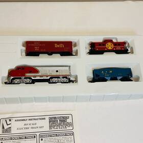 433-8606 Life-like Trains Rail Master Train Set Ho Scale Santa Fe Diesel