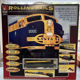 Life-like 616374040698 Ho Scale Train Set Inch Rolling Rails Santa Fe Complete 4 Pcs See Video