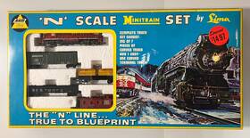 Gp30 Lima 4643 Ahm Minitrains By N Scale Train Set With Burlington Loco And 4 Cars #4643