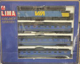 Lima Italy 149762 Ho Canada Via Rail Passenger Set With F4 Loco And 4 Pass Cars #149762 Lnib