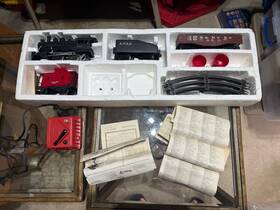 09164 Lionel 0-27 Train Set 2-4-0 Atsf Steam Engine Freight And Caboose Car Ln/ob