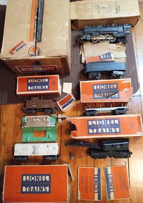 2145ws Lionel Postwar O Freight Set W 726 Berkshire Box And Beat Boxes 1948