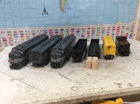 2354t Lionel 2354p/2344c/2354t Train - Set New York Central A-b-a Diesel Engine / Freight Cars O Gaug
