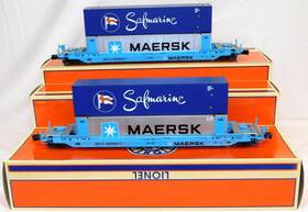 6-27702 Lionel 255380 Scarce Maersk Husky Stack 2 Pack C-7 Boxed 255384 And 1/48 O