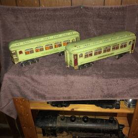 431-490 Lionel Prewar Standard Gauge 431 490 Green Passenger Cars Apple Original X 2