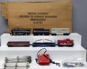 6-11757 Lionel O Gauge Chysler Mopar Express Steam Freight Train Set Ex/box