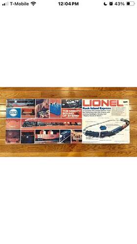 6-1386 Lionel Vintage Rock Island Express 027 Gauge Electric Train Set No