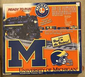 6-30099 Lionel O Gauge Model Train Set University Of Michigan Locomotive 4 Cars