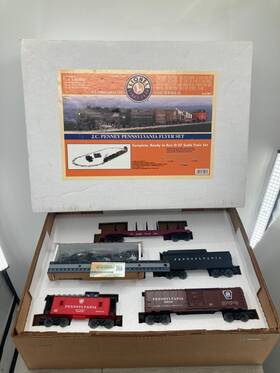 6-31907 Lionel O-27 Ready To Run Jc Penny Pennsylvania Flyer Complete Train Set 8602 Box