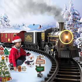 Bj2207a Locomoto Electric Train Set With Steam Engine Locomotive Carriages Cars And Tracks