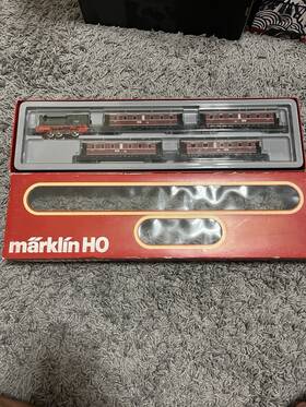 M Rklin 2858 Ho Deutsche Bundesbahn Starter Set Steam Locomotive Passenger Car